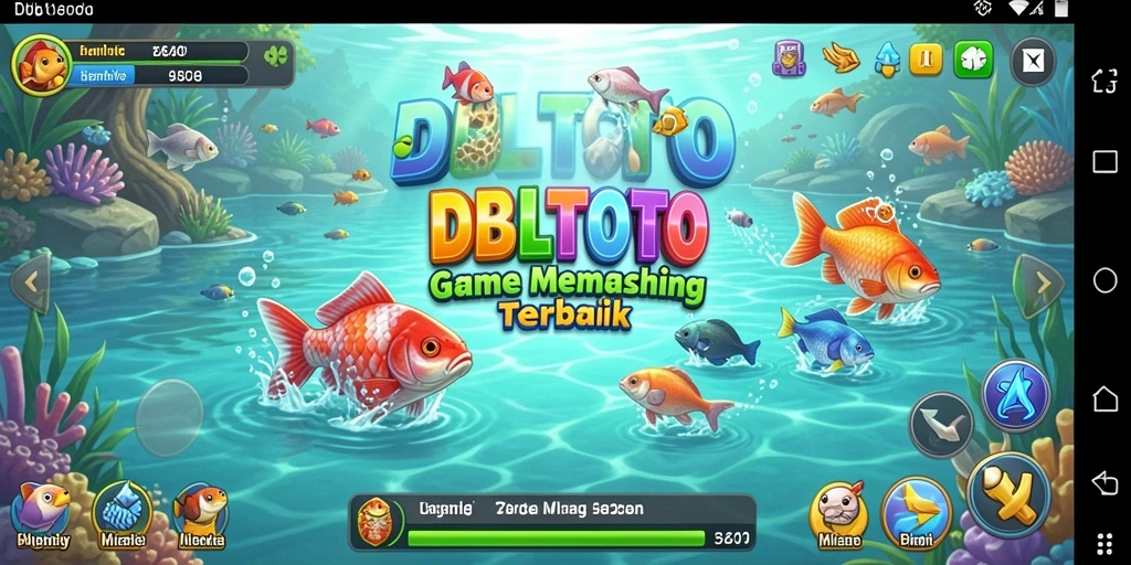 Tampilan gameplay menampilkan keseruan memancing di game DBLTOTO.