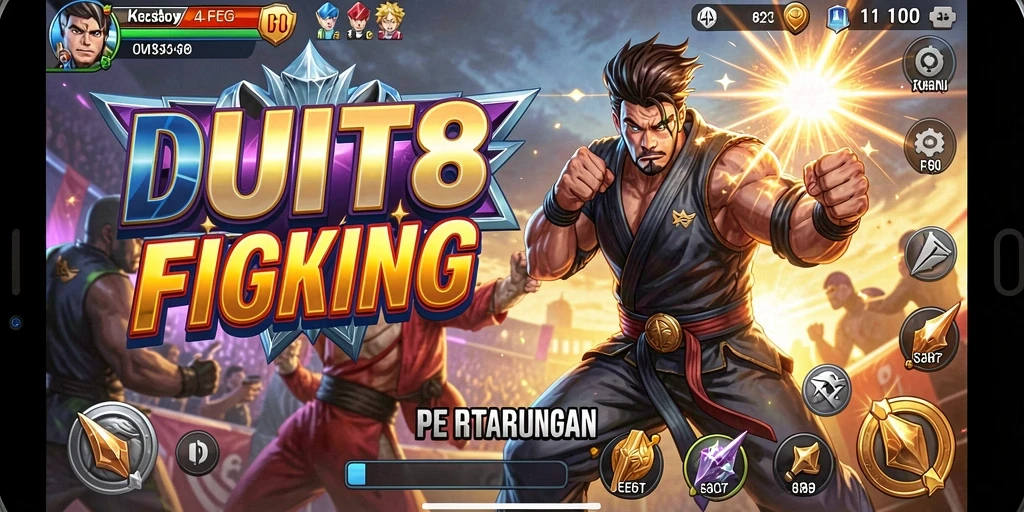 Tangkapan layar gameplay DUIT8 yang menunjukkan aksi pertarungan yang mendebarkan.