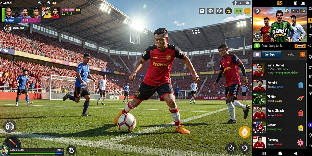 Screenshot gameplay <strong>HOYE55</strong> menampilkan aksi olahraga yang mendebarkan.