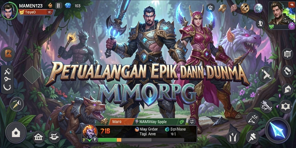 Tampilan gameplay MAMEN123 yang epik dan mendebarkan.