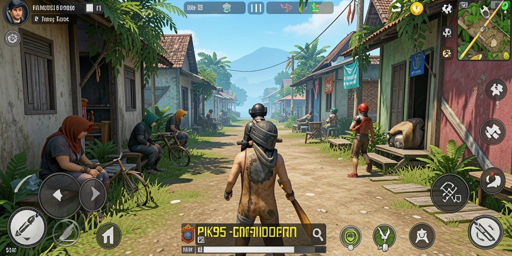 Screenshot gameplay PK95 menunjukkan dinamika interaksi karakter dalam simulasi.