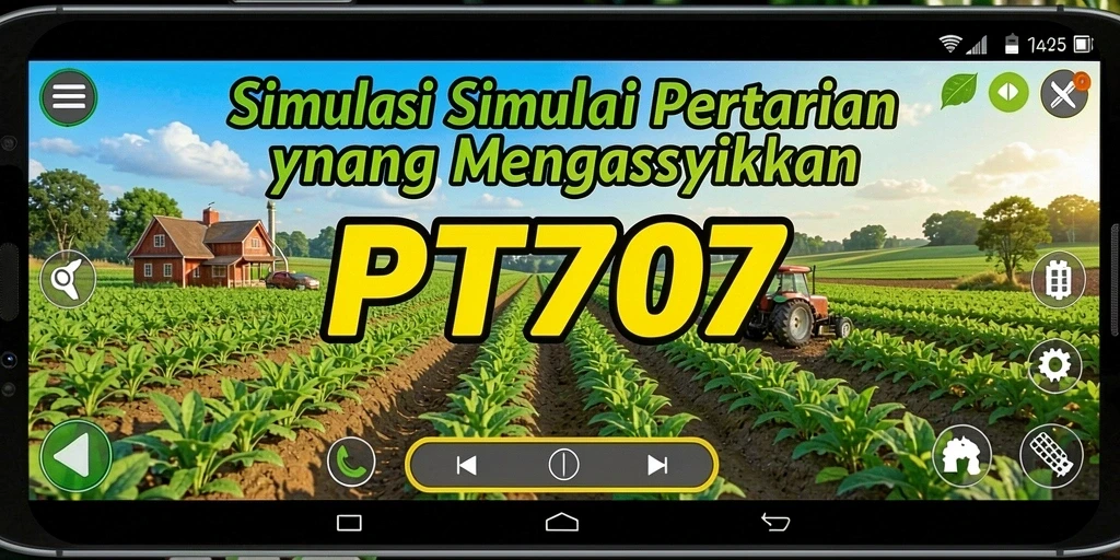 Tampilan gameplay PT707 dengan aktivitas pertanian yang nyata.