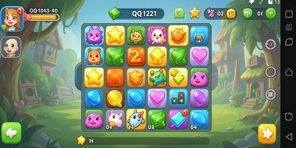 Tampilan gameplay QQ1221 yang penuh warna dan menarik.
