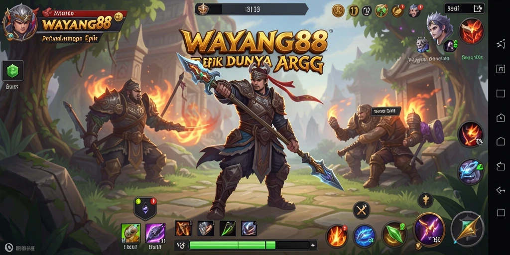 Tampilan gameplay menegangkan dalam petualangan ARPG WAYANG88.